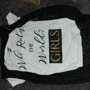 Girls top with lace vest